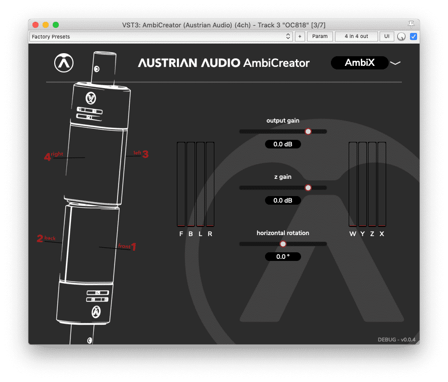 Austrian Audio AmbiCreator Plugin Screenshot